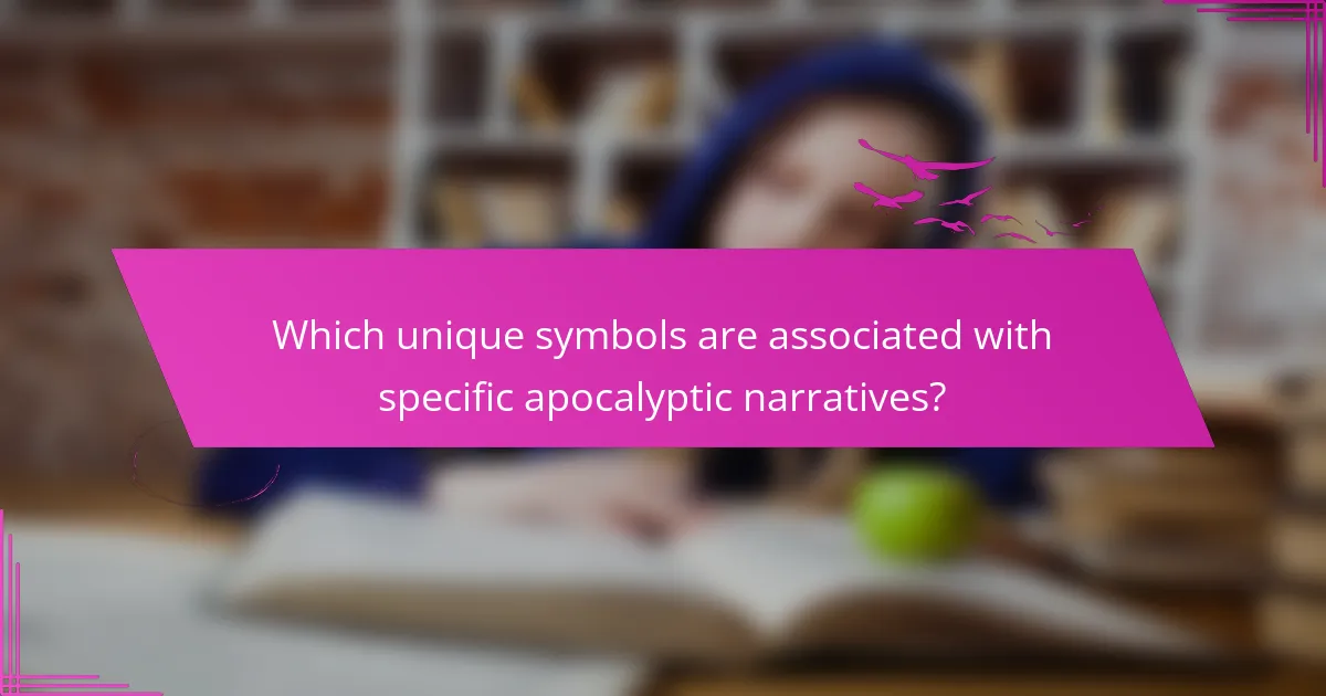 Which unique symbols are associated with specific apocalyptic narratives?